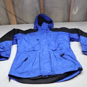 Columbia Jacket Womens Small Blue Hooded Ski Winter Removable Liner Parka 3in1